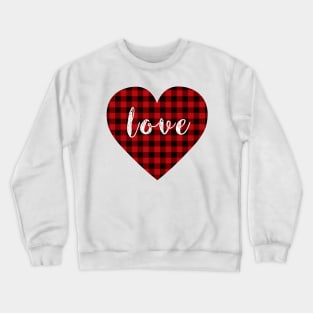 Buffalo plaid heart love Shirt - Valentine's Day Gifts Crewneck Sweatshirt